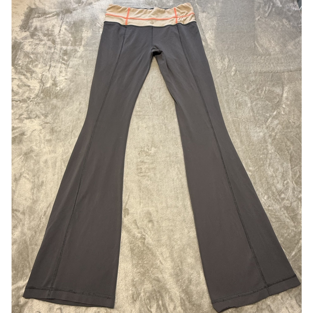 Lululemon Groove Pant Flare Leggings Women 4 Gray Yoga Athletic Pants Luon